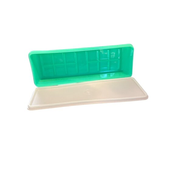 VTG Tupperware #892 Jadeite Green Vegetable Celery Keeper Container w/Lid - Picture 2 of 4